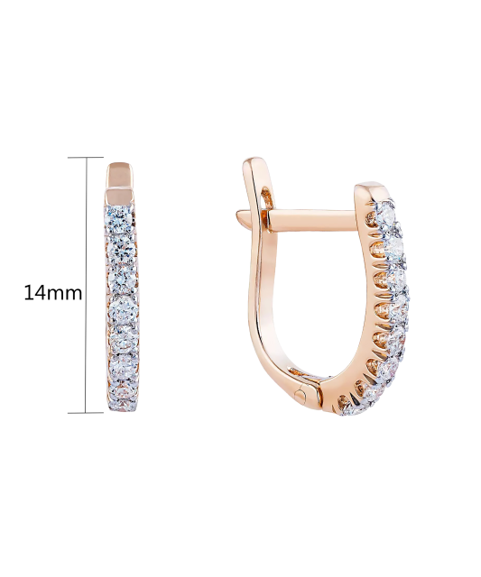 Auksiniai auskarai su briliantais  - Goldinga