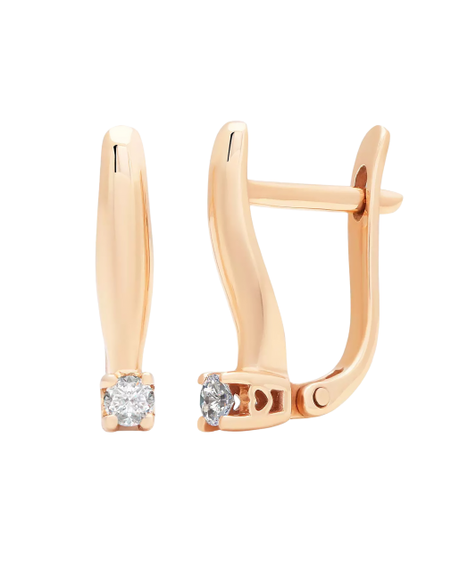 Gold earrings with diamonds