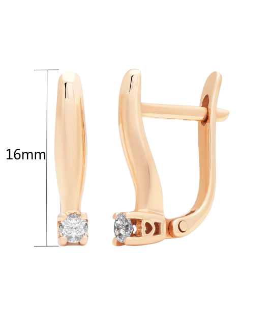 Gold earrings with diamonds