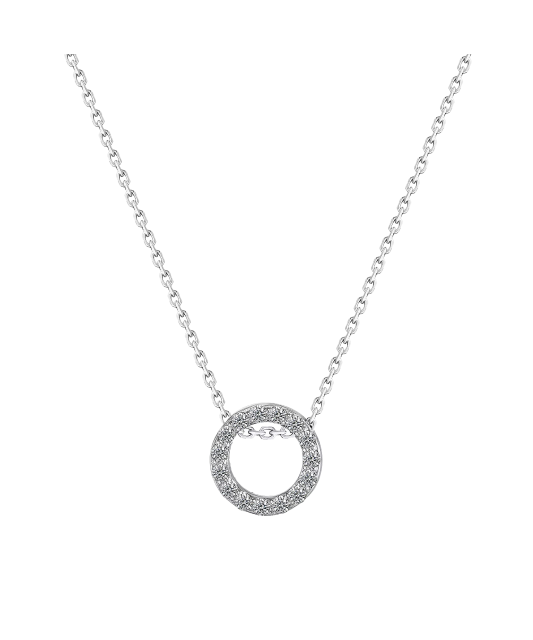 Balto aukso grandinėlė su briliantiniu pakabuku  - Goldinga