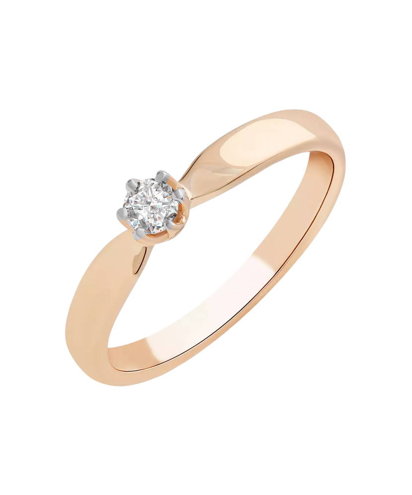 Gold ring with diamond