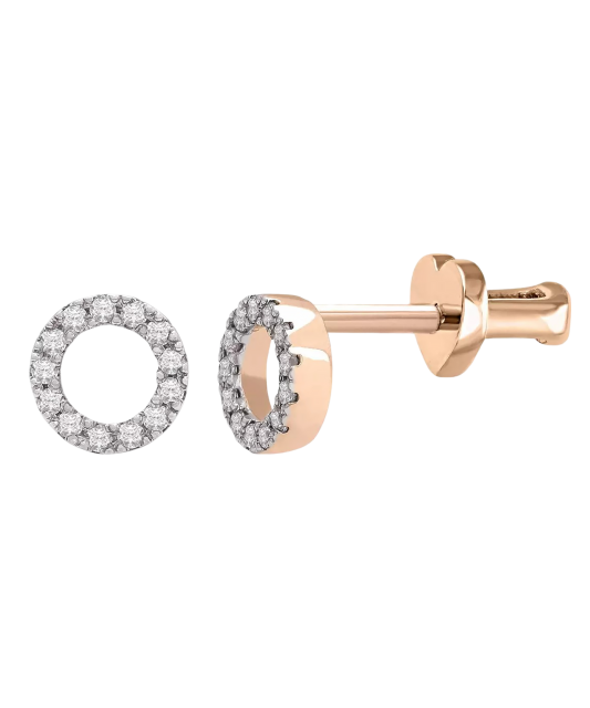 Gold earrings with diamonds