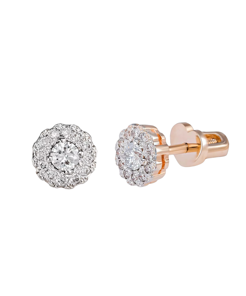 Gold earrings with diamonds