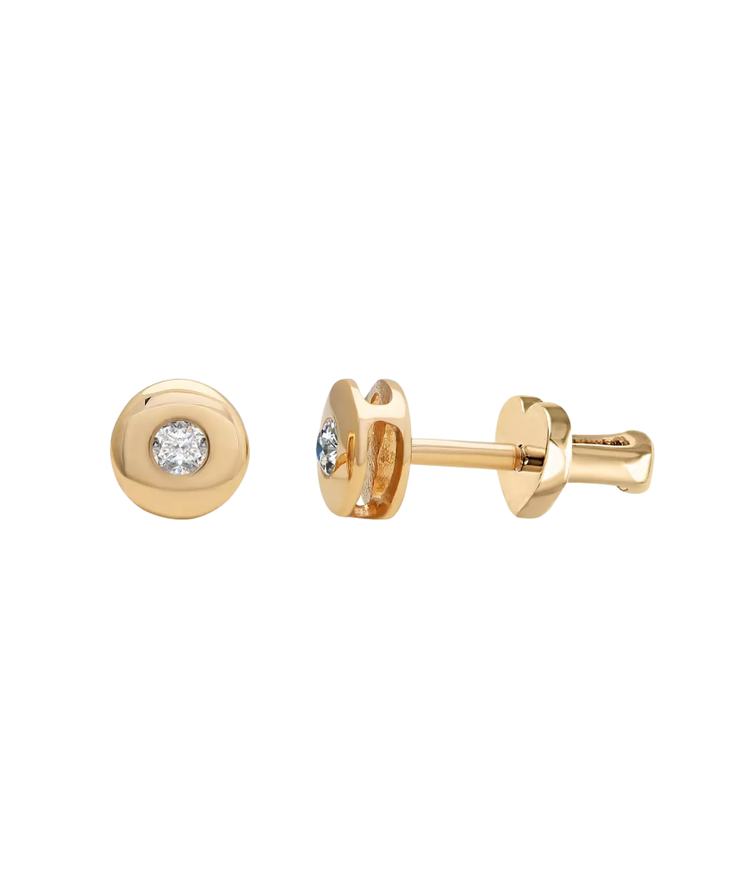 Yellow Gold earrings with diamonds