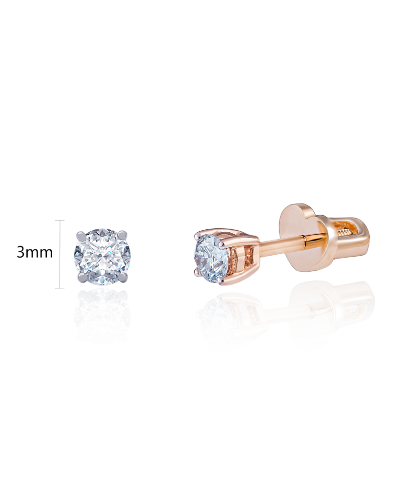 Gold earrings with diamonds