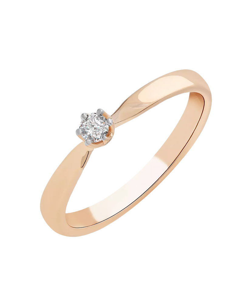 Gold ring with diamond