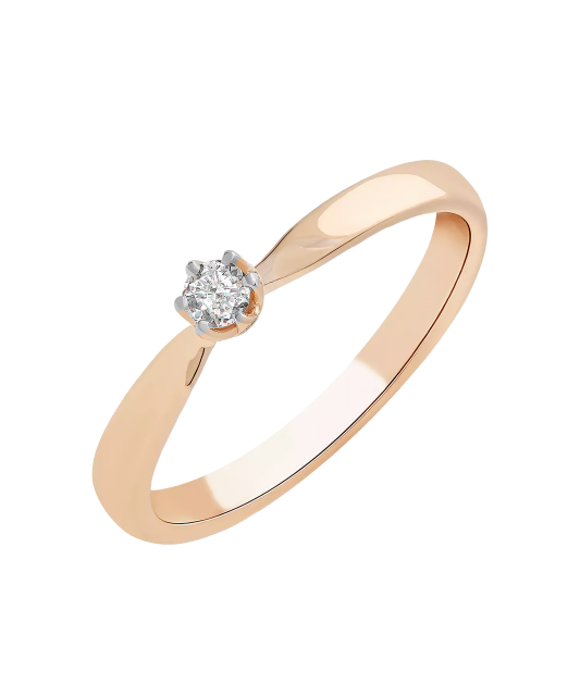 Gold ring with diamond