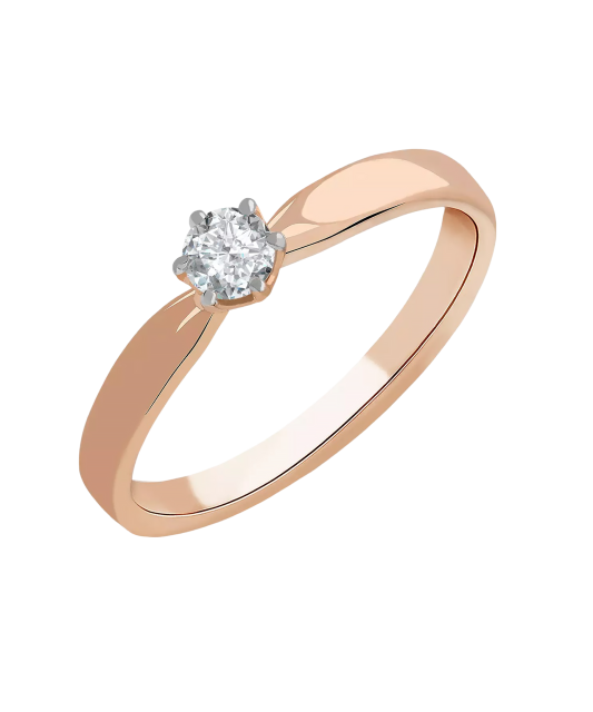 Gold ring with diamond