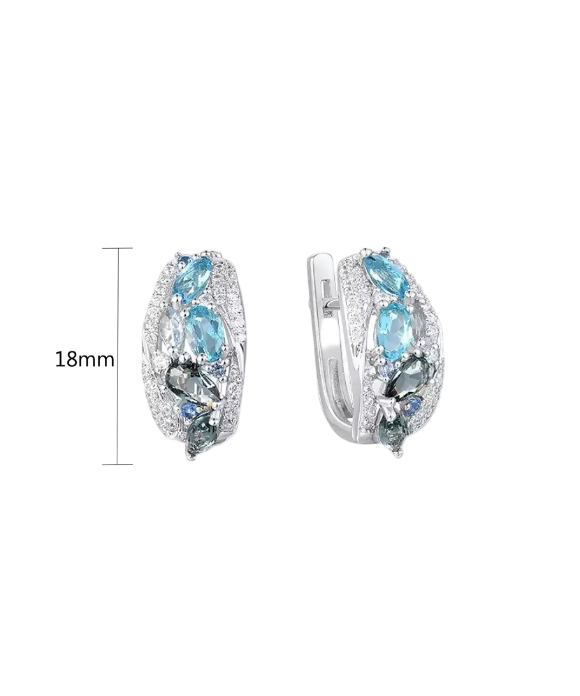 Sterling silver earrings with zircons