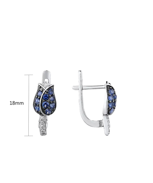 Sterling silver earrings with zircons