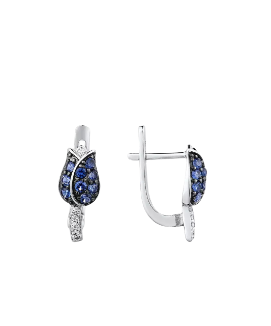 Sterling silver earrings with zircons