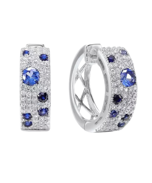 Sterling Silver earrings with zircons and spinels