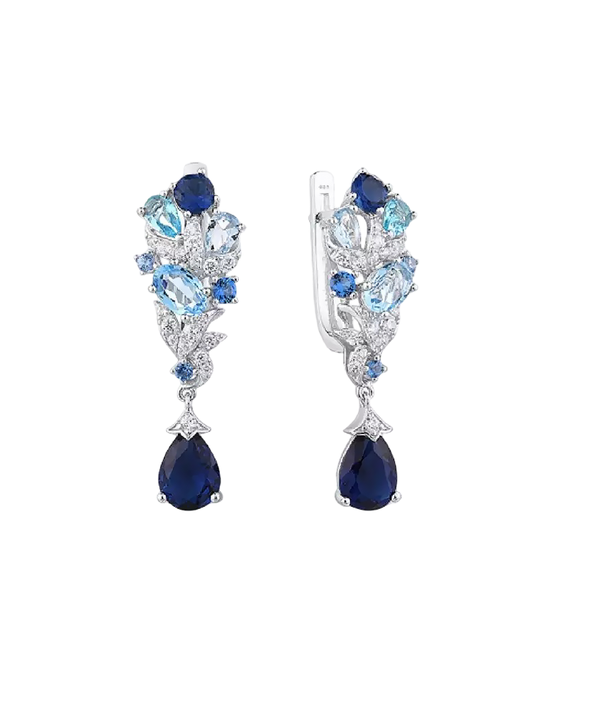 Sterling Silver earrings with zircons and spinels