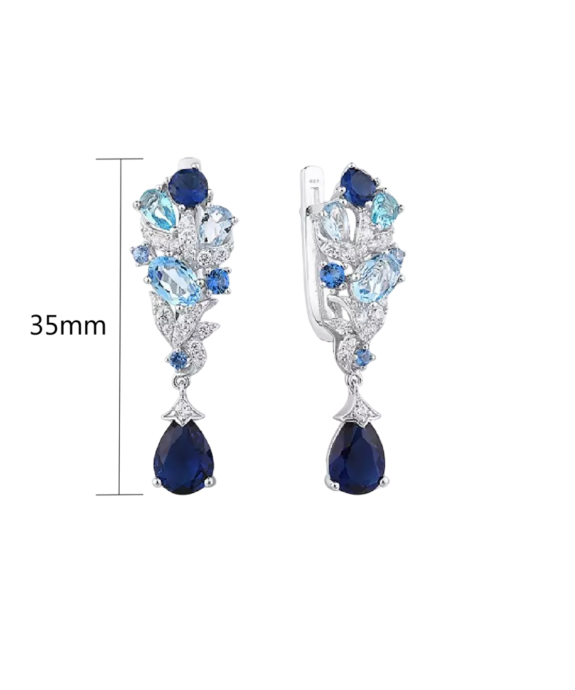 Sterling Silver earrings with zircons and spinels