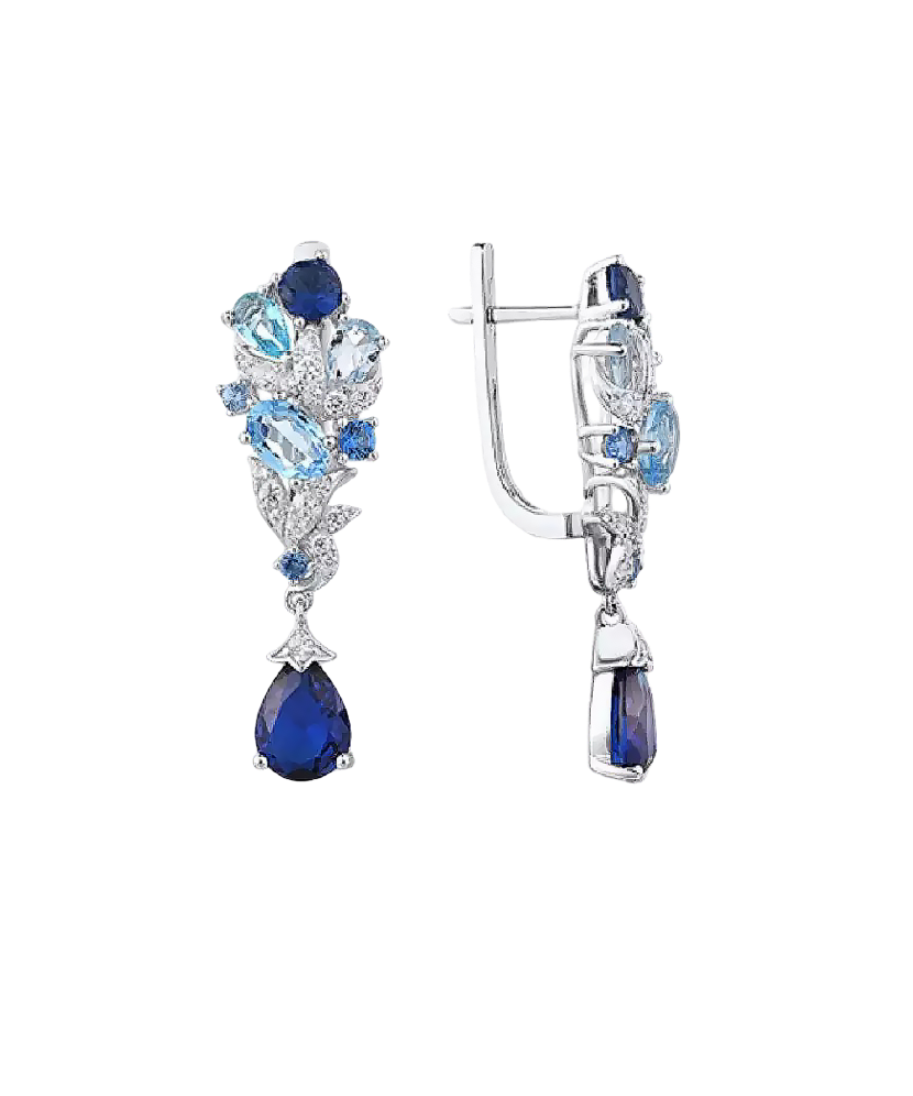 Sterling Silver earrings with zircons and spinels