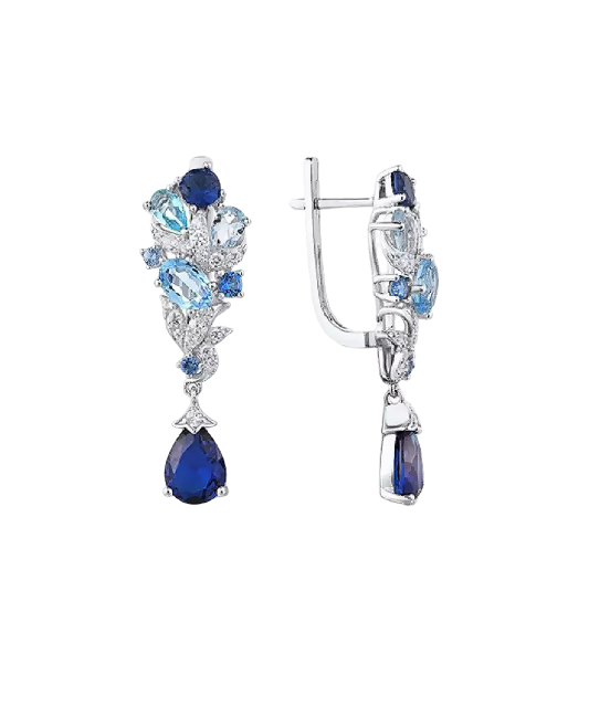 Sterling Silver earrings with zircons and spinels