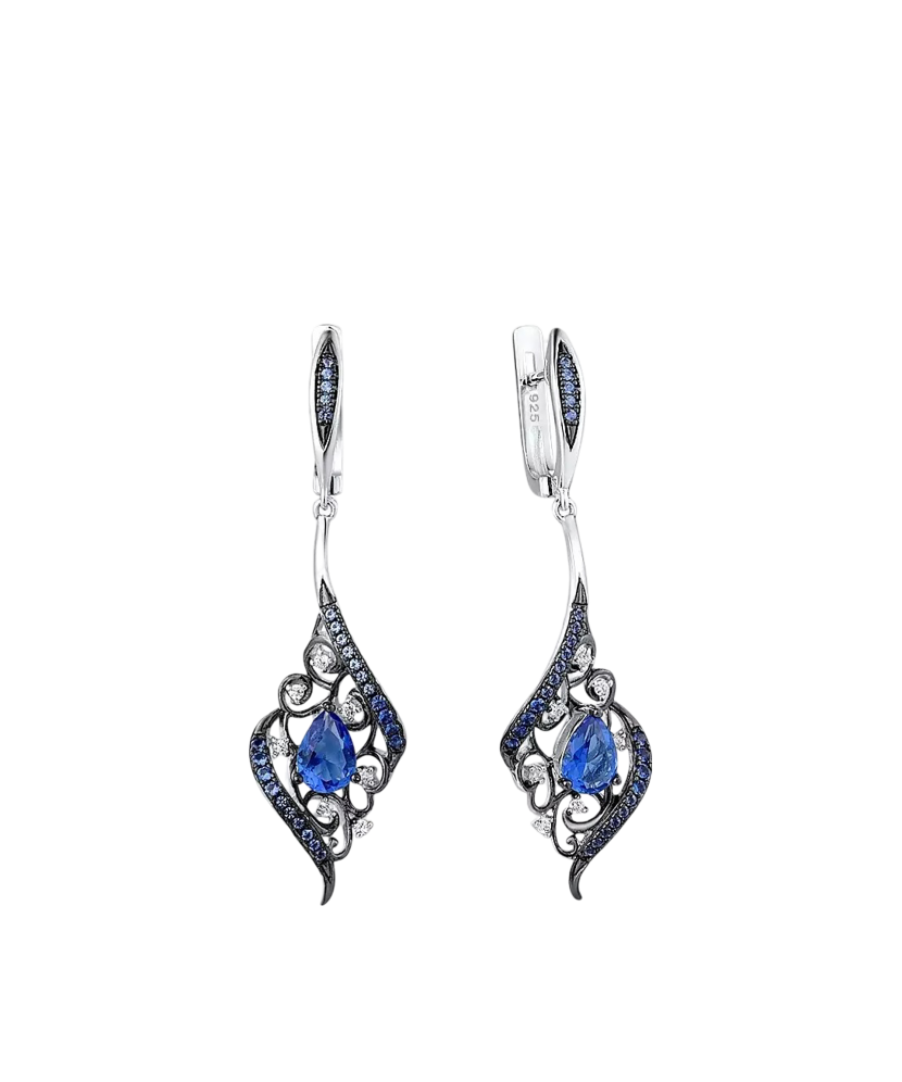 Sterling Silver earrings with zircons and spinels