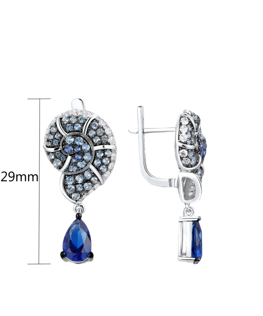 Sterling Silver earrings with zircons and spinels