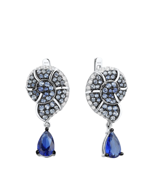 Sterling Silver earrings with zircons and spinels
