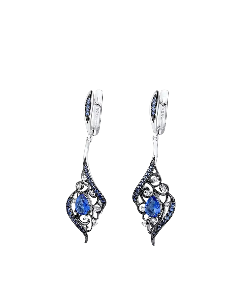 Sterling Silver earrings with zircons and spinels