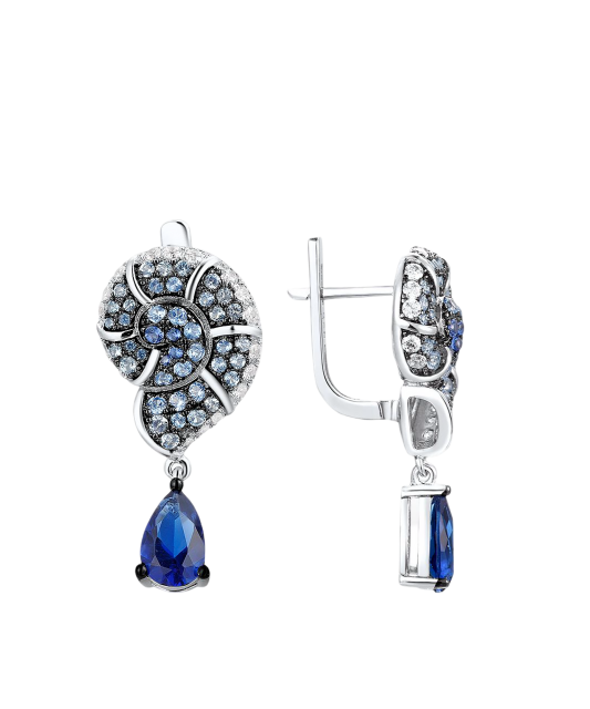 Sterling Silver earrings with zircons and spinels