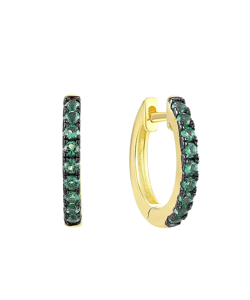 Gilded sterling silver earrings with spinels