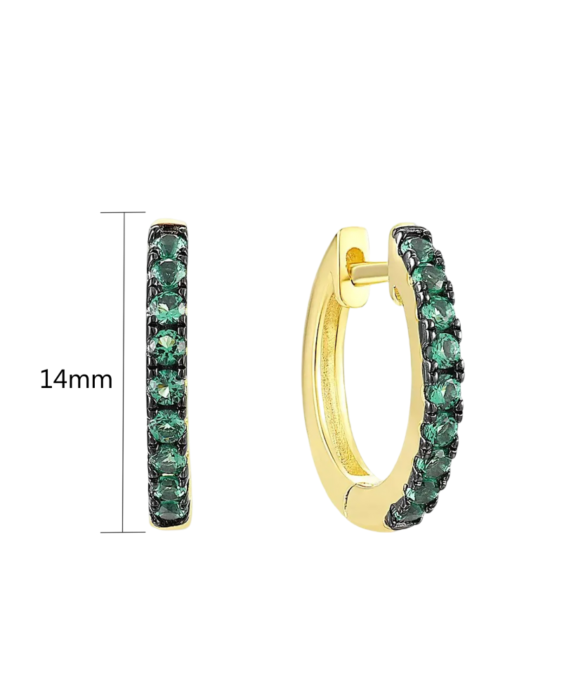 Gilded sterling silver earrings with spinels