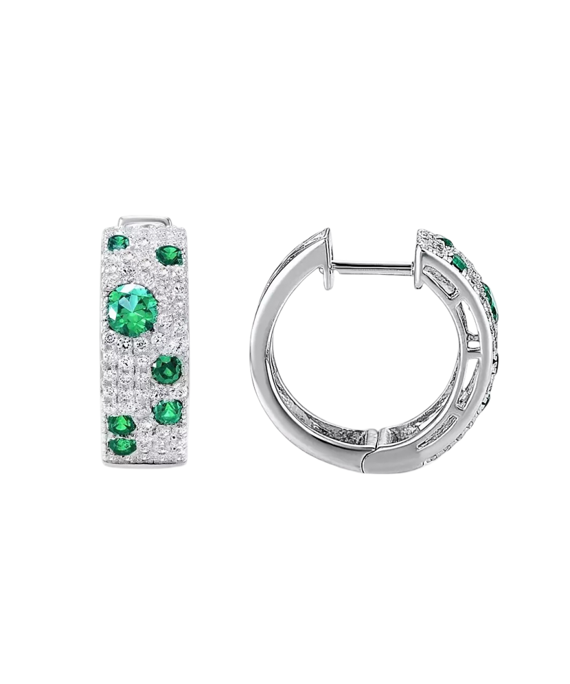 Hopeiset korvakorut spinelleillä ja zirkoneilla