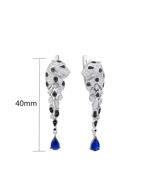 Sterling Silver earrings with zircons and spinels