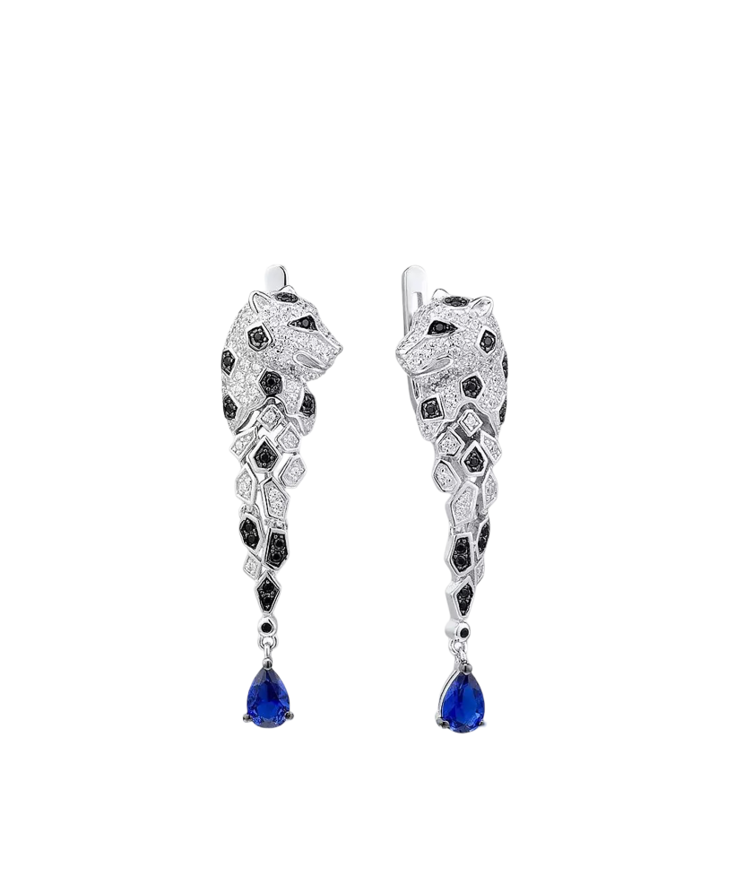 Sterling Silver earrings with zircons and spinels