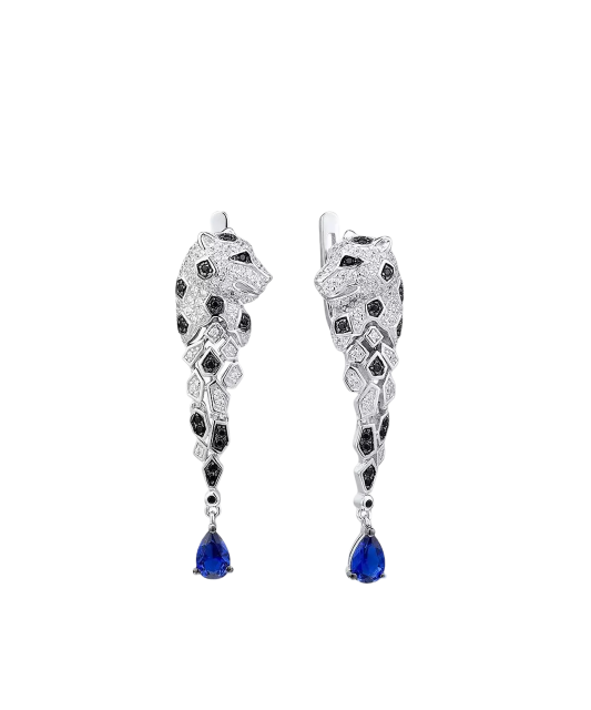 Sterling Silver earrings with zircons and spinels