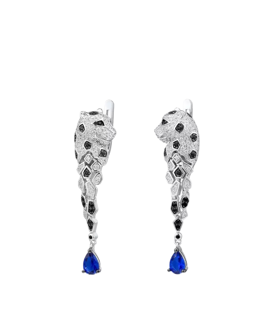 Sterling Silver earrings with zircons and spinels