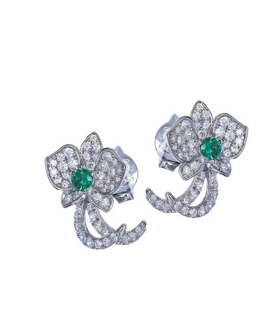 Sterling Silver earrings with zircons and spinels