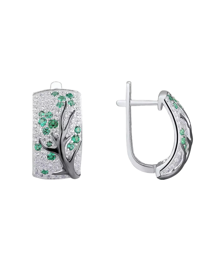 Sterling Silver earrings with zircons and spinels