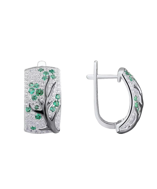 Sterling Silver earrings with zircons and spinels