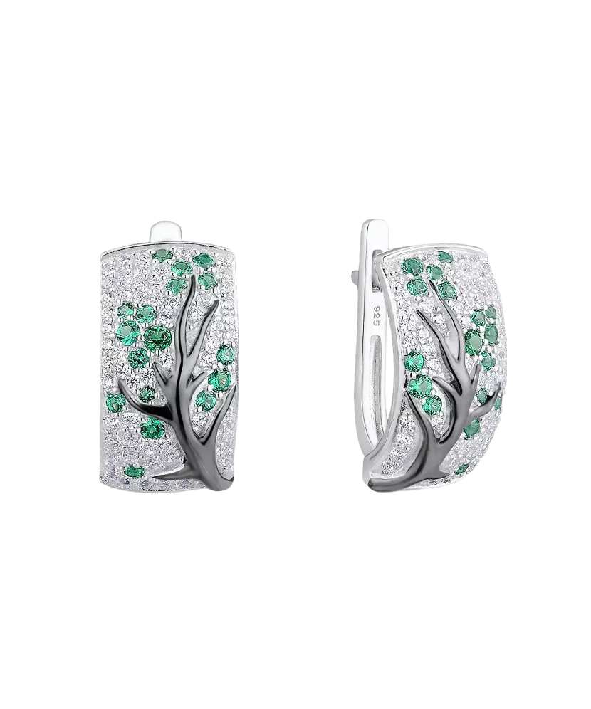Sterling Silver earrings with zircons and spinels