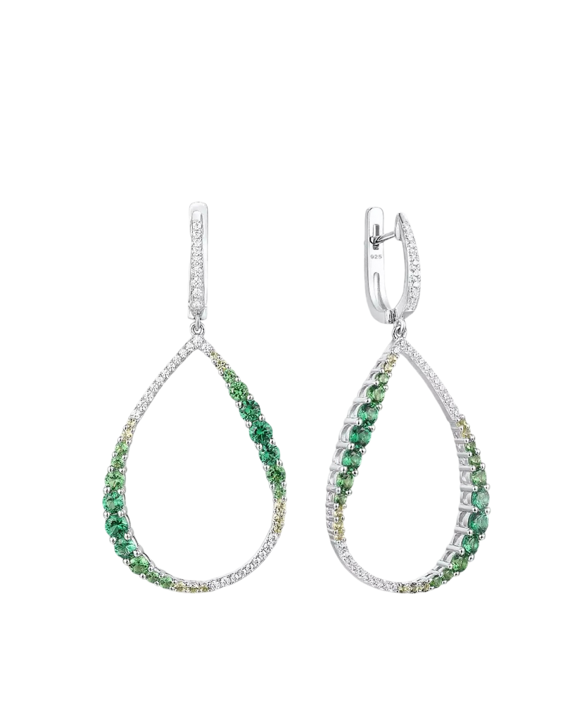 Sterling Silver earrings with zircons and spinels