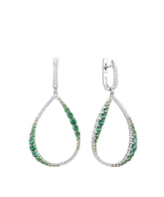 Sterling Silver earrings with zircons and spinels