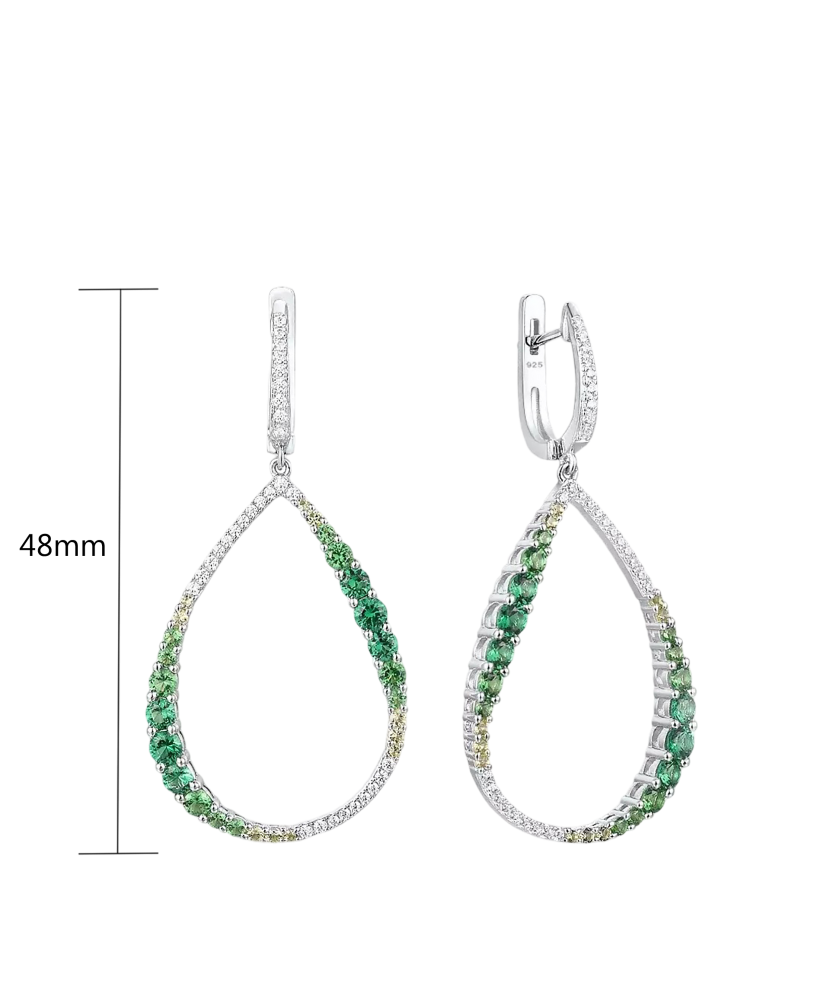 Hopeiset korvakorut spinelleillä ja zirkoneilla