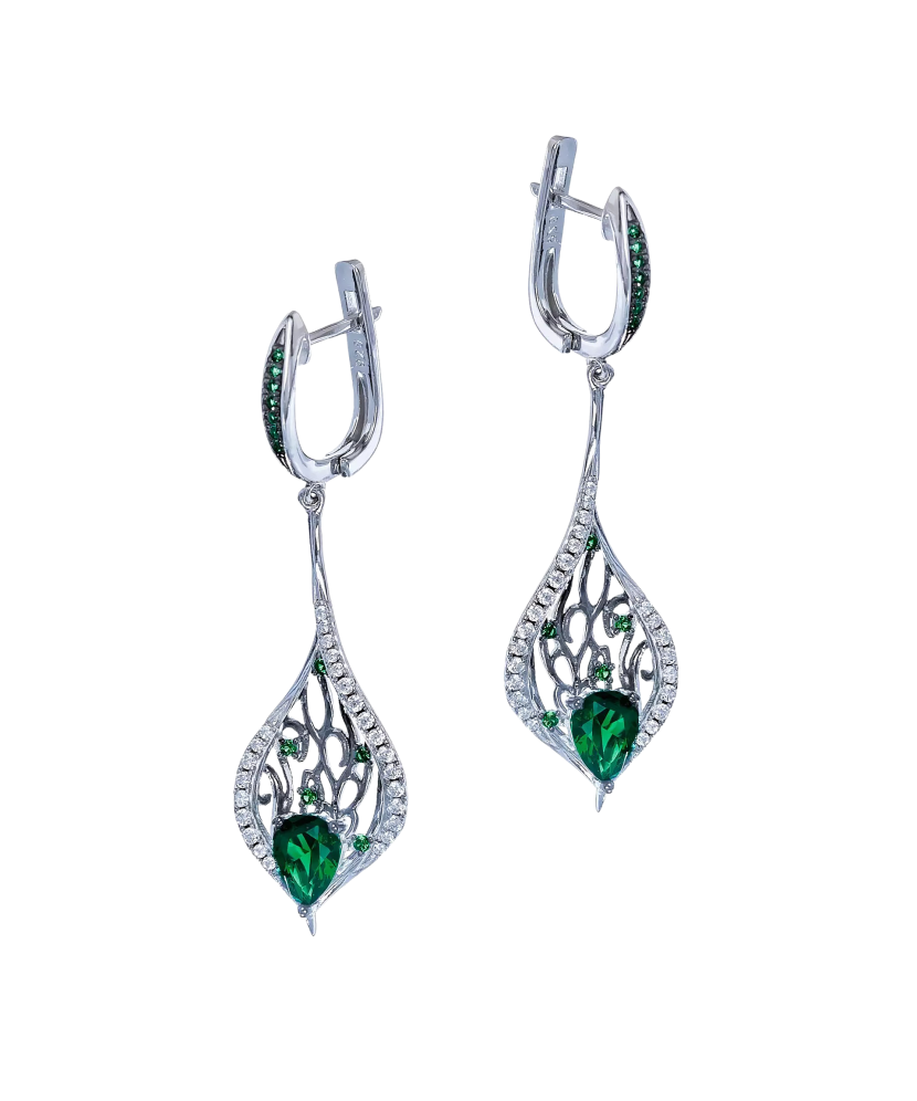 Sterling Silver earrings with zircons and spinels