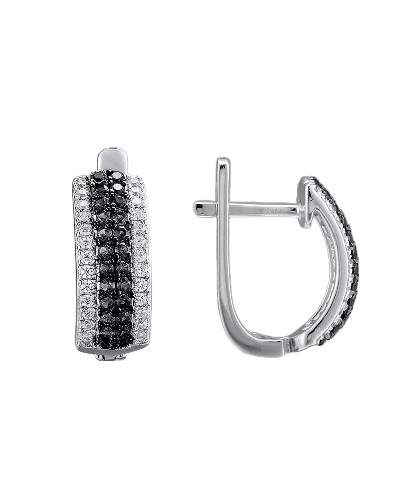 Sterling Silver earrings with zircons and spinels