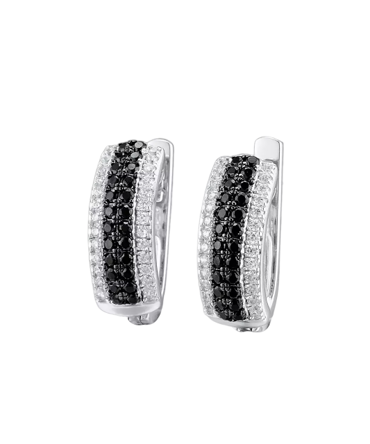 Sterling Silver earrings with zircons and spinels