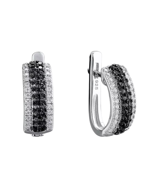 Sterling Silver earrings with zircons and spinels
