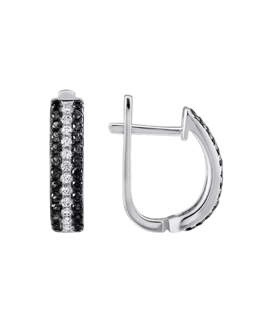 Sterling Silver earrings with zircons and spinels