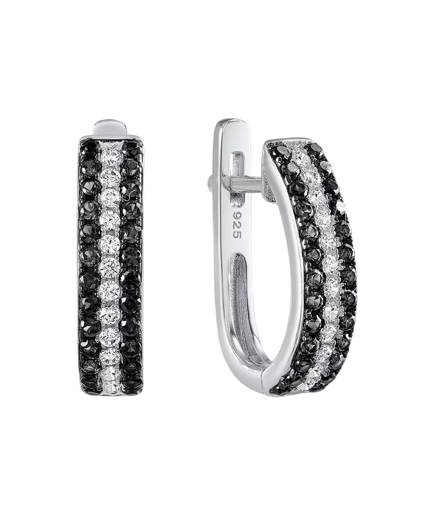 Hopeiset korvakorut spinelleillä ja zirkoneilla