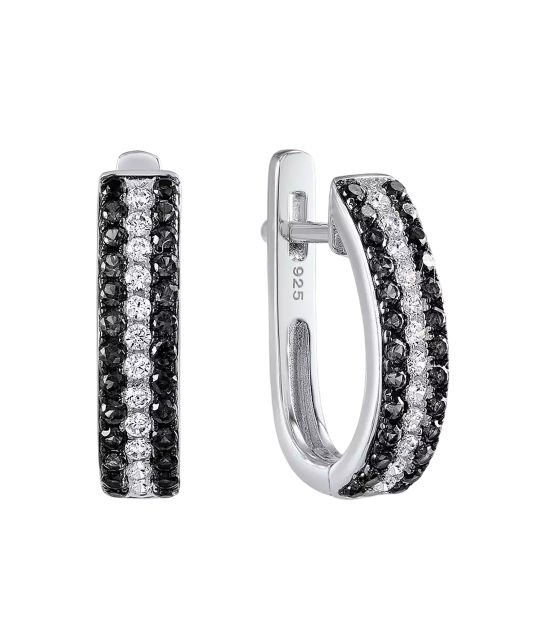 Hopeiset korvakorut spinelleillä ja zirkoneilla