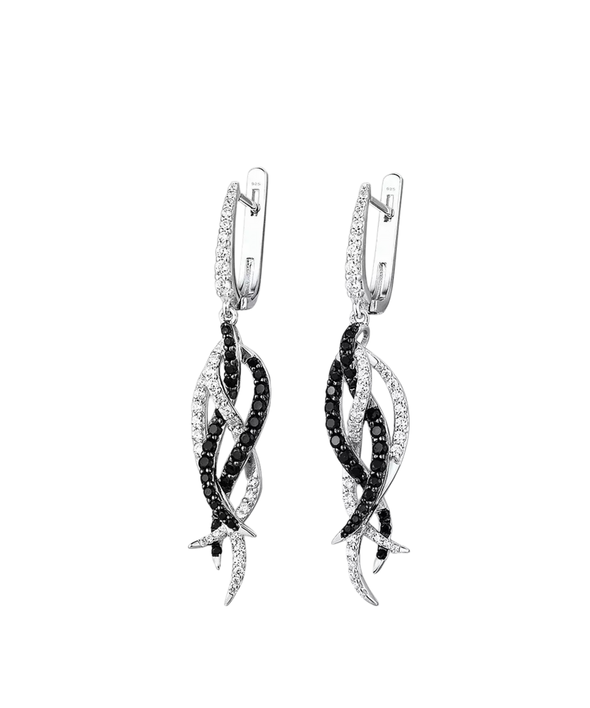 Hopeiset korvakorut spinelleillä ja zirkoneilla