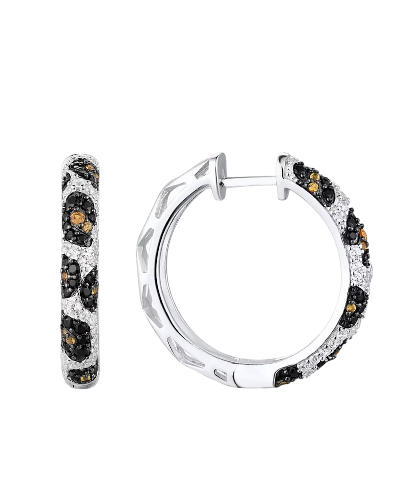 Hopeiset korvakorut spinelleillä ja zirkoneilla