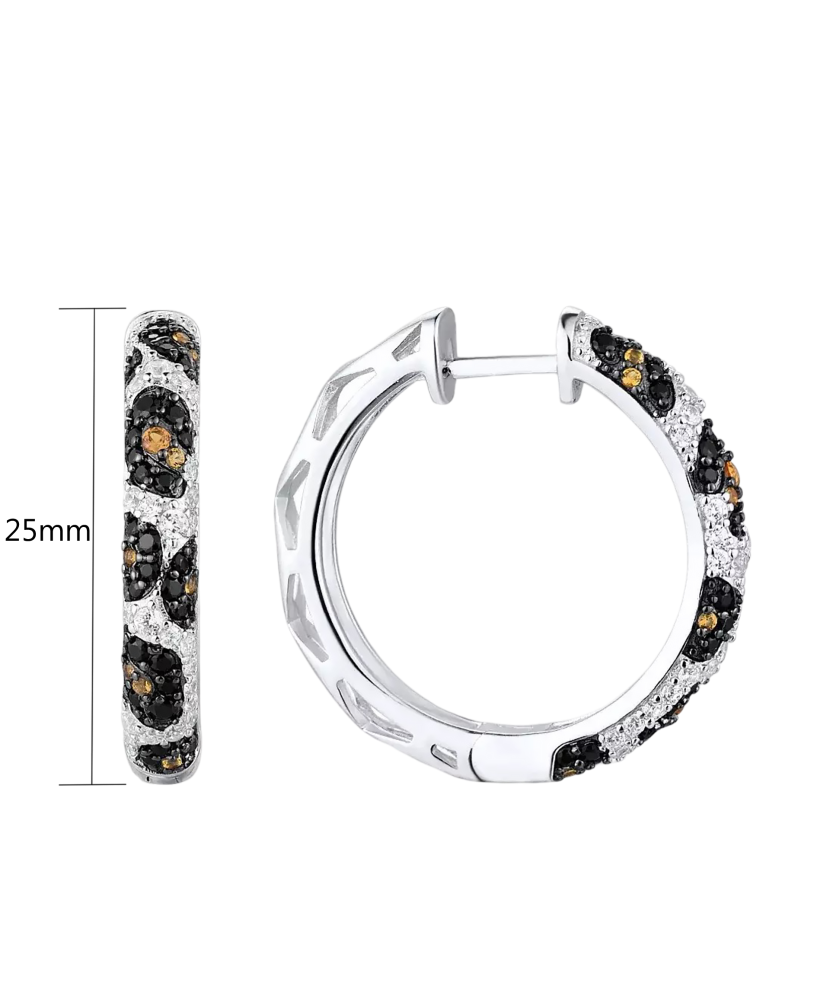 Hopeiset korvakorut spinelleillä ja zirkoneilla