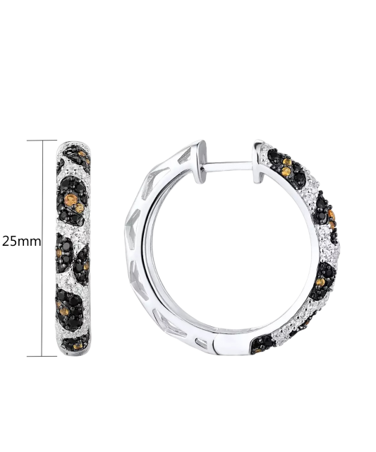 Hopeiset korvakorut spinelleillä ja zirkoneilla